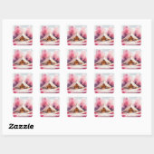 Glamping Bachelorette-weekend Aquarel Vierkante Sticker (Vel)