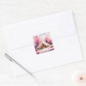 Glamping Bachelorette-weekend Aquarel Vierkante Sticker (Envelop)