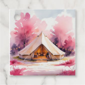 Glamping Bachelorette Weekend Waterverf Bedankjes Labels (Voorkant)