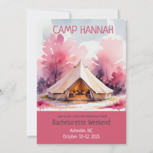 Glamping Bachelorette Weekend Waterverf Kaart (Voorkant)
