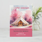 Glamping Bachelorette Weekend Waterverf Kaart (Staand voorkant)