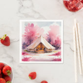 Glamping Bachelorette Weekend Waterverf Servet (Insitu)