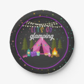Glamping Birthday Party Bord (Voorkant)