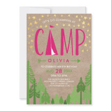 Glamping Birthday Party Invitation