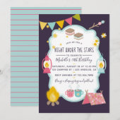 Glamping Birthday Party Invitation Kaart (Voorkant / Achterkant)