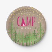 Glamping Birthday Party Paper Bord (Voorkant)