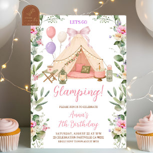 Glamping Boog Coquette Meisje Verjaardag Kaart