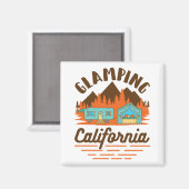 Glamping California Glamper Camping Women Magneet (Voorkant / Achterkant)
