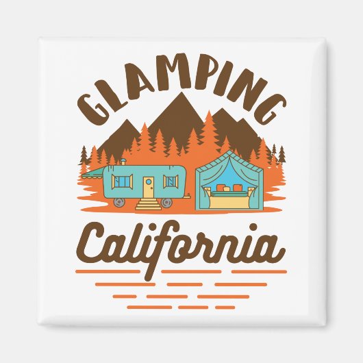 Glamping California Glamper Camping Women Magneet (Voorkant)
