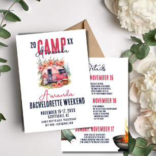 Glamping Camp Bachelorette Party Reisschema Weeken Kaart
