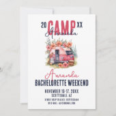 Glamping Camp Bachelorette Party Reisschema Weeken Kaart (Voorkant)