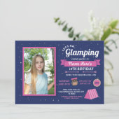 Glamping Camp Photo Sleep over de uitnodiging van  (Staand voorkant)