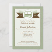 Glamping Camper Natuur Lovers Wedding Invitation Kaart (Voorkant)