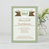 Glamping Camper Natuur Lovers Wedding Invitation Kaart (Staand voorkant)