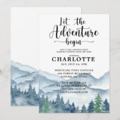 Glamping Camping Birthday Party Invitation Kaart (Voorkant / Achterkant)