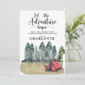 Glamping Camping Birthday Party Invitation Kaart (Staand voorkant)