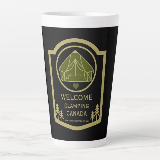 Glamping Canada Zakelijk Latte Mok (Voorkant)
