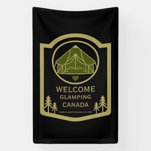 Glamping Canada Zakelijk Spandoek (Verticaal)