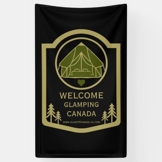 Glamping Canada Zakelijk Spandoek (Verticaal)