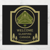 Glamping Canada Zakelijk Sparkling Wijnetiket (Enkel label)