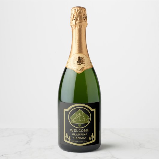 Glamping Canada Zakelijk Sparkling Wijnetiket (Voorkant)