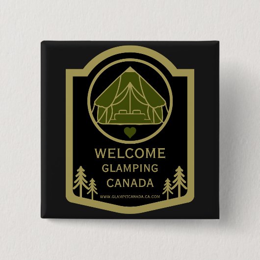 Glamping Canada Zakelijk Vierkante Button 5,1 Cm (Voorkant)