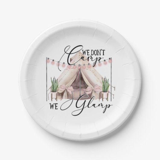 Glamping classic ronde sticker papieren bordje (Voorkant)