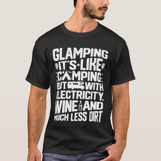Glamping Definition Vrouwen Wine Funny Camp T-shirt (Voorkant)