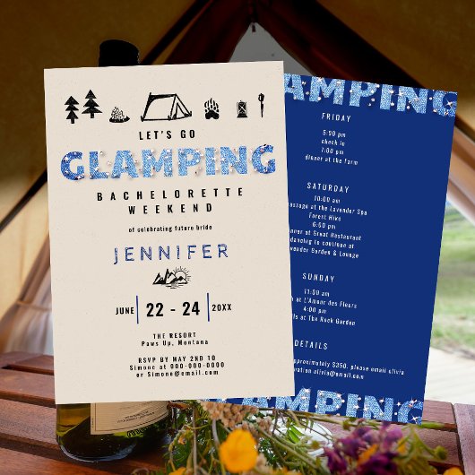 Glamping Denim Diamonds Fun Bachelorette Weekend Kaart