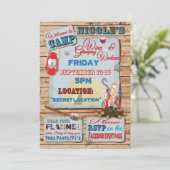 Glamping en wijn weekend feest kaart (Staand voorkant)