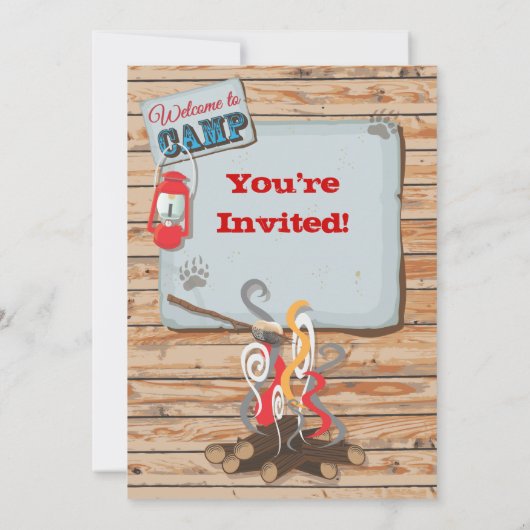 Glamping en wijn weekend feest kaart (Achterkant)