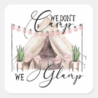 Glamping Feest Vierkante Sticker