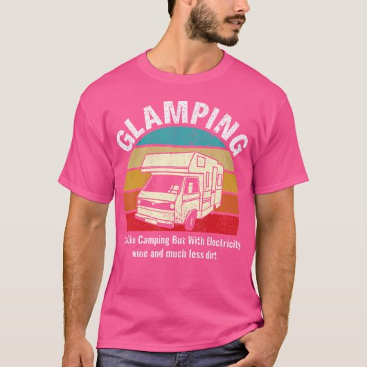 Glamping Funny Definition Camping Glamper T-shirt (Voorkant)