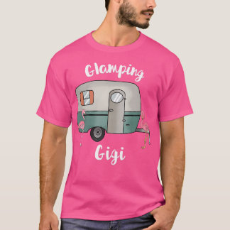Glamping Gigi Dames Camping RV  Flamingo's T-shirt