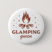 Glamping koningin meisje grappige camping boho est ronde button 5,7 cm (Voorkant)