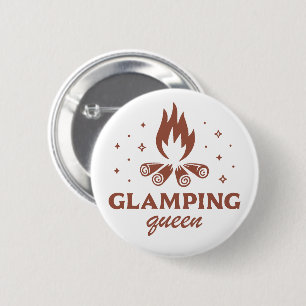 Glamping koningin meisje grappige camping boho est ronde button 5,7 cm