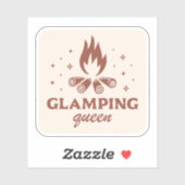 Glamping koningin meisje grappige camping boho est sticker (Vel)