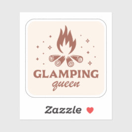 Glamping koningin meisje grappige camping boho est sticker