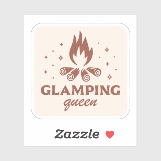 Glamping koningin meisje grappige camping boho est sticker (Vel)