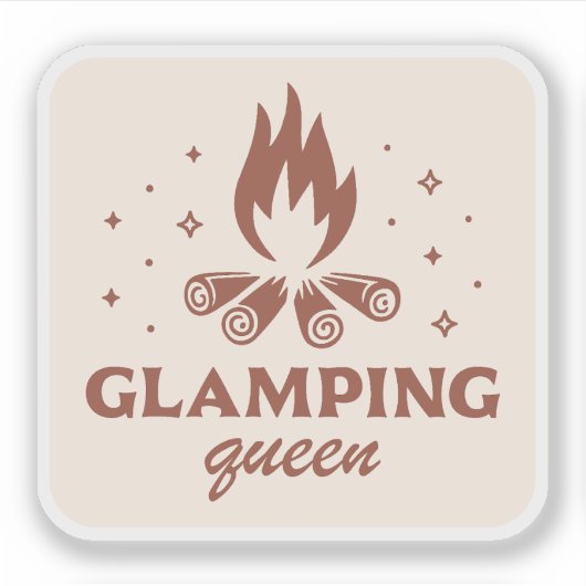 Glamping koningin meisje grappige camping boho est sticker (Voorkant)