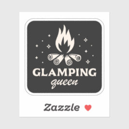 Glamping koningin meisje zwart esthetiek grappig sticker