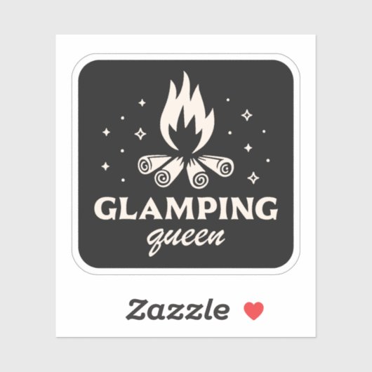 Glamping koningin meisje zwart esthetiek grappig sticker (Vel)
