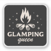 Glamping koningin meisje zwart esthetiek grappig sticker (Voorkant)