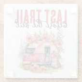 Glamping Laatste Reis Bachelorette Feest Weekend Glazen Onderzetter (Achterkant)