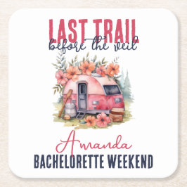 Glamping Laatste Reis Trouwfeest Weekend Kartonnen Onderzetters