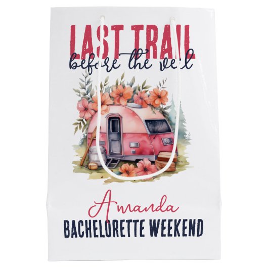 Glamping Laatste Tocht Bachelorette Feest Weekend Medium Cadeauzakje (Achterkant)