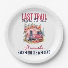 Glamping Laatste Trail Bachelorette Party Weekend Papieren Bordje