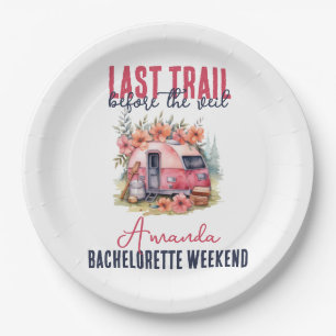 Glamping Laatste Trail Bachelorette Party Weekend Papieren Bordje