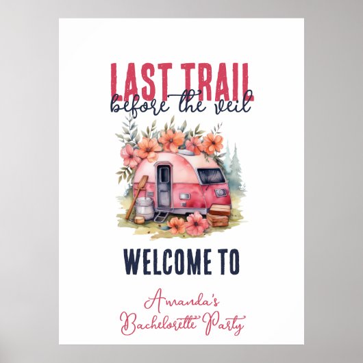 Glamping Laatste Trail Bachelorette Party Weekend Poster (Voorkant)