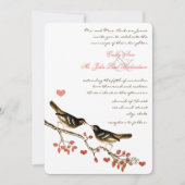 Glamping Lovebird Coral Enchanted Forest Wedding Kaart (Voorkant)